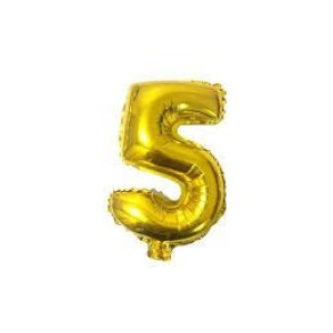  BALAO NUMERO 5 DOURADO 40CM PCT C/10 UNID