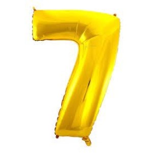 BALAO NUMERO 7 DOURADO 40CM